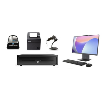 Lightspeed Retail X POS Bundle No.35 - Touch POS Terminal 24" Receipt Printer Label Printer Scanner Cash Drawer