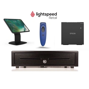 LightSpeed Retail X-Series iPad POS Bundle No.40 - Receipt Printer  2D Cordless Scanner Cash Drawer iPad Stand