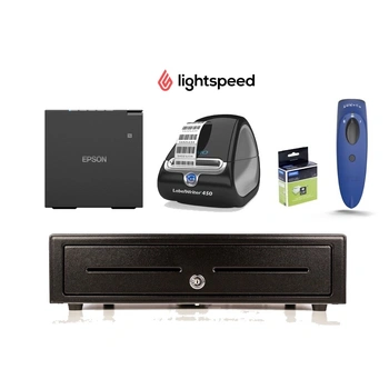 LightSpeed POS X-Series Retail Ready Bundle No.45 - Receipt Printer, Barcode Printer, Labels, Scanner, Cash Drawer