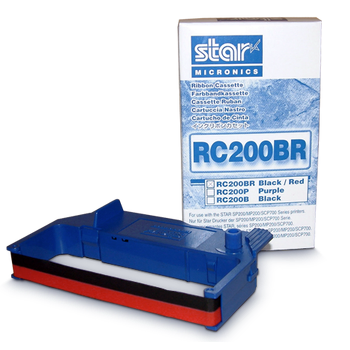 Star RC200BR Official Printer Ribbons - Black & Red - SP500 / SP2000 / SP298 / SP200 / MP200 / MP500