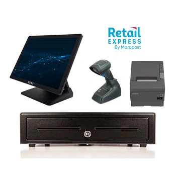 Retail Express Bundle No.10 - Nexa i3 15" inch Touch Screen, Epson Receipt Printer, Cordless Scanner, Cash Drawer