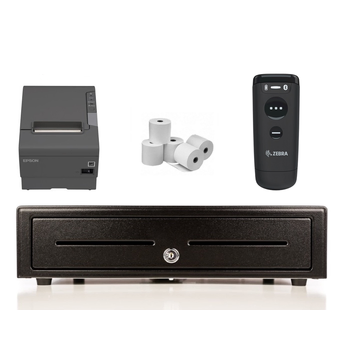 Retail Express Windows/iPad/Tablet Bundle No.16 -  Epson Ethernet Thermal Printer Zebra 2D Cordless Scanner Cash Drawer