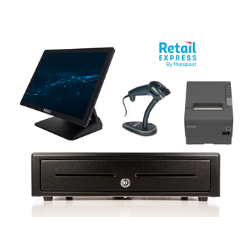 Retail Express Bundle No.5 - Nexa i3 15" inch Touch Screen, Epson USB Receipt Printer, USB Scanner, Cash Drawer