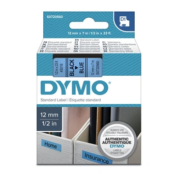 DYMO D1 Label Tape 12mm x 7m, Black on Blue (S0720560)