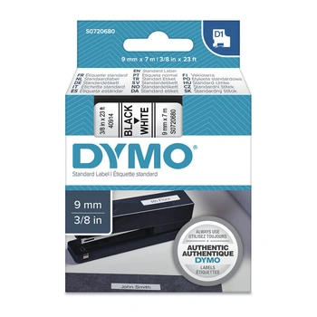 DYMO D1 Label Tape 9mm x 7m, Black on White (S0720680)