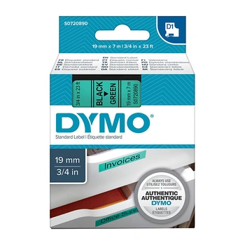 DYMO D1 Label Tape 19mm x 7m, Black on Green (S0720890)
