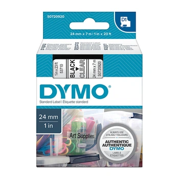 DYMO D1 Label Tape 24mm x 7m, Black on Clear (S0720920)