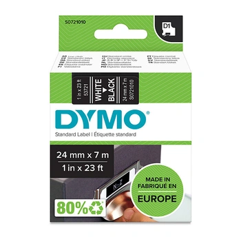 DYMO D1 Label Tape 24mm x 7m, White on Black (S0721010)