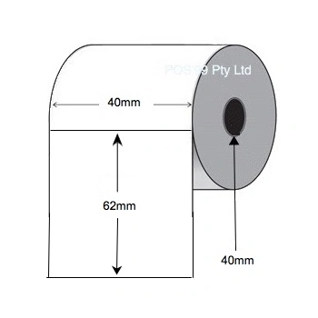 Direct Thermal Labels 40mm x 62mm x 40mm Core (25 Rolls of 800) - Permanent