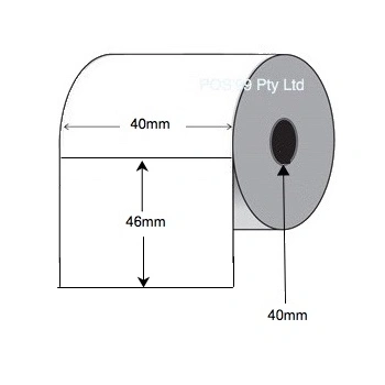 Direct Thermal Labels 40mm x 46mm x 40mm Core (24 Rolls of 1,200) - Permanent