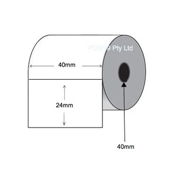 Direct Thermal Labels 40mm x 24mm x 40mm Core (28 Rolls of 1,500) - Permanent