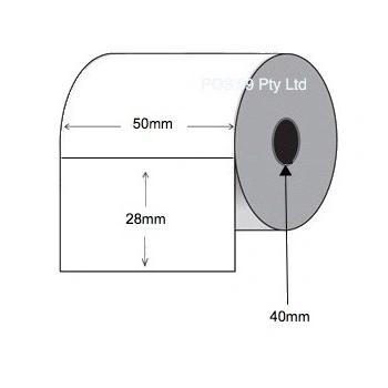 Direct Thermal Labels 50mm x 28mm x 40mm Core (24 Rolls of 1,250) - Permanent