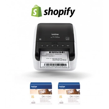 Shopify Compatible Shipping Label Printer Bundle (Brother QL-1110NWB (USB, Bluetooth, LAN, Wifi, AirPrint))