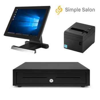 Simple Salon POS Compatible POS Terminal Bundle - 15 Incl Touch Terminal, Receipt Printer, Cash Drawer 