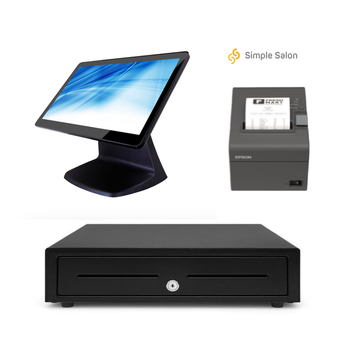 Simple Salon POS Compatible Touch Terminal Bundle - 15" Touch Screen Terminal, Receipt Printer, Cash Drawer 