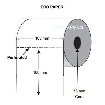 Direct Thermal Labels - ECO PAPER - Perm 103mm x 150mm - 1,000 labels/roll - Box of 3 rolls - (Select Label Colour)