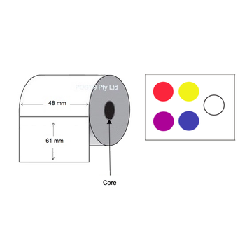 Direct Thermal Labels 48mm x 61mm  x 25mm Removable (6 Rolls of 370 LPR)