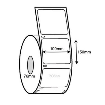 Synlite Synthetic Thermal Transfer Labels 102mm x 150mm x 76mm Permanent (2 Rolls of 1,000 Labels)