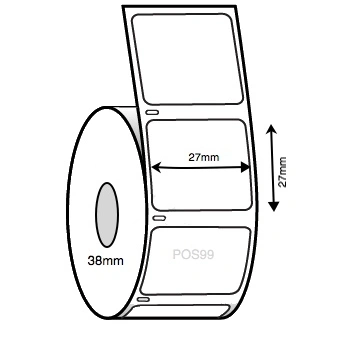 Synlite Synthetic Thermal Transfer Labels 27mm x 27mm (2 Rolls of 2500 labels) (Permanent)