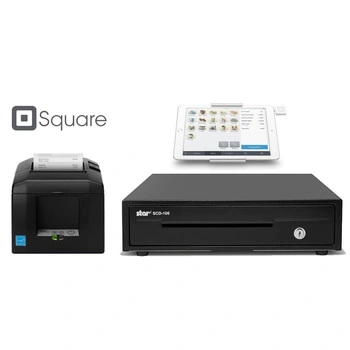 Square Bundle No.2 - Square iPad Compatible Receipt Printer + Cash Drawer + iPad Stand