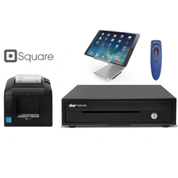Square Bundle No.4 - Square iPad Compatible Receipt Printer + Cash Drawer + iPad Stand + 2D Cordless Scanner