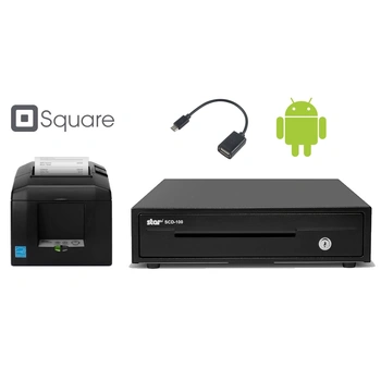 Square Bundle No.6 - Square ANDROID ( or iPad) Compatible Receipt / Docket Printer + Cash Drawer
