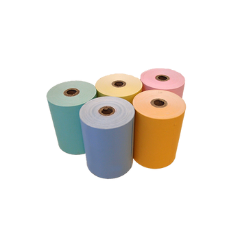 80mm x 80mm Thermal Paper Blue Yellow Pink Orange Green (Box of 50 Rolls)