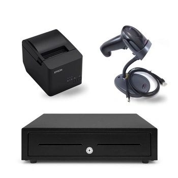Windows Compatible Epson T82IIIL POS Bundle - Receipt Printer, Cash Drawer, Barcode Scanner