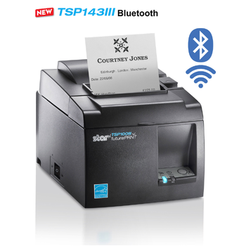 STAR TSP143III-Bi Bluetooth Thermal Printer with Autocutter Black
