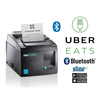 UberEats iPad or Android Compatible Bluetooth Docket Printer with Autocutter (Black)