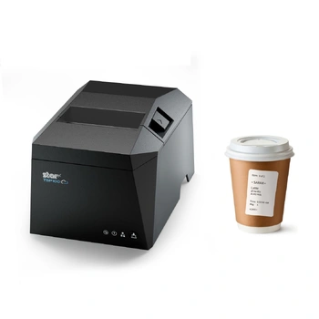 TSP143IV SK Sticky Linerless Sticky Label Printer USB USB-C ETH TSP143IVSK-GRY