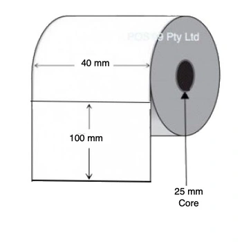 Thermal Transfer Labels 40mm x 100mm x 25mm  (Rolls of 500) Synthetic Gloss Non Perforated