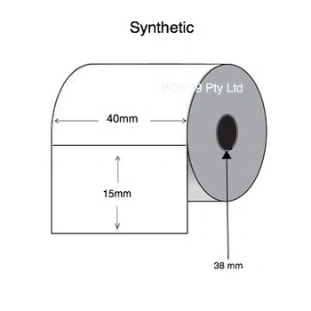 Thermal Transfer Labels 40mm x 15mm (Rolls of 2,500 Labels) Synthetic