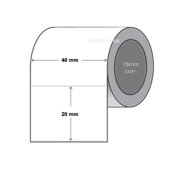 Thermal Transfer Labels 40mm x 20mm x 76mm Core (4 Rolls of 5,000) Paper