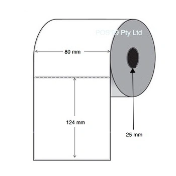 Thermal Transfer Labels 80mm x 124mm (10 rolls of 350) Perforated