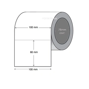Thermal Transfer Labels 100mm x 60mm x 76mm Core Permanent Paper (10 Rolls 1,000 LPR)