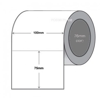Thermal Transfer Labels 100mm x 75mm x 76mm Core Polypropylene Gloss Permanent (Rolls of 1,000)