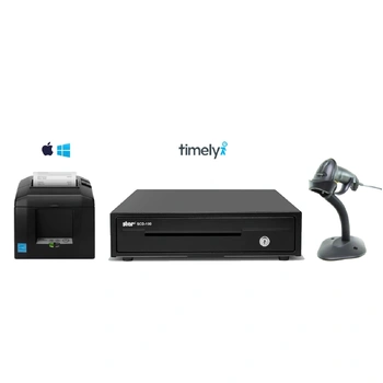 Timely PC or Mac Bundle - Receipt Printer, Corded Scanner, Cash Drawer