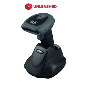Unleashed Inventory Barcode Scanner (PC/MAC) - CINO F780 Corded or Cordless 1D/2D Barcode Scanner with Cradle, Black