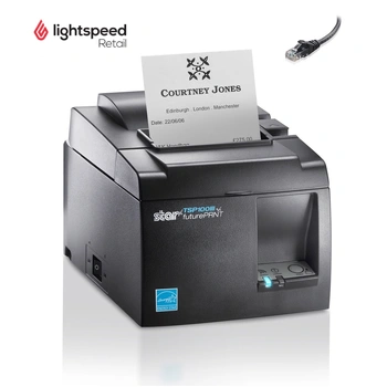 LightSpeed Retail POS Compatible Star Micronics Network/Ethernet Thermal Receipt Printer, Autocutter, Black