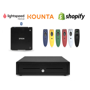 LightSpeed Retail | LightSpeed Resto | Shopify iPad Bluetooth POS Bundle (Receipt Printer, Scanner, Cash Drawer)