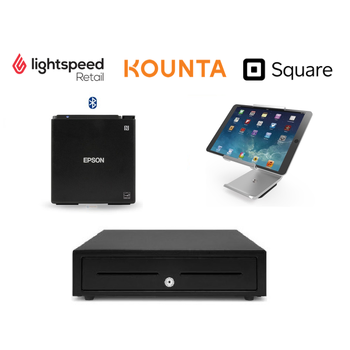 Lightspeed Retail POS, Shopify , Kounta iPad Bluetooth POS Bundle (Receipt Printer, iPad Stand, Cash Drawer)