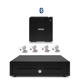 LightSpeed Retail POS | Shopify | Kounta POS iPad Bluetooth Bundle (Bluetooth Epson m30III Receipt Printer, Cash Drawer, Paper)