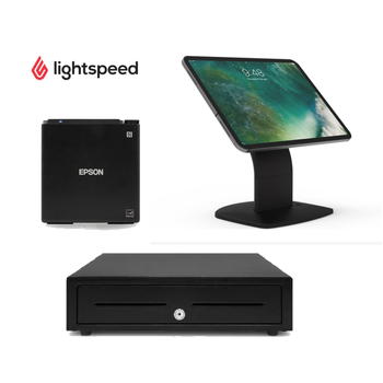 Lightspeed Retail R-Series and S-Series POS Bundle (Receipt Printer, iPad Stand, Cash Drawer)
