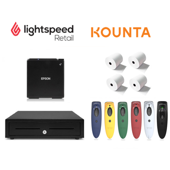 LightSpeed Retail POS iPad POS Bundle (Receipt Printer, 2D Bluetooth Scanner, Cash Drawer, Paper)