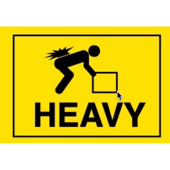 100×75 HEAVY Fluro Yellow Warning Label Roll Black Printed