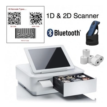 Star Micronics mPOP POP10CI Advanced All In One POS Solution (White or Black) + 2D Socket Scanner with Dock + Box of paper
