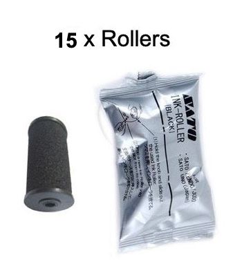 15 x SATO Ink Rollers (Pillow Pack) to suite KENDO and JUDO - Black