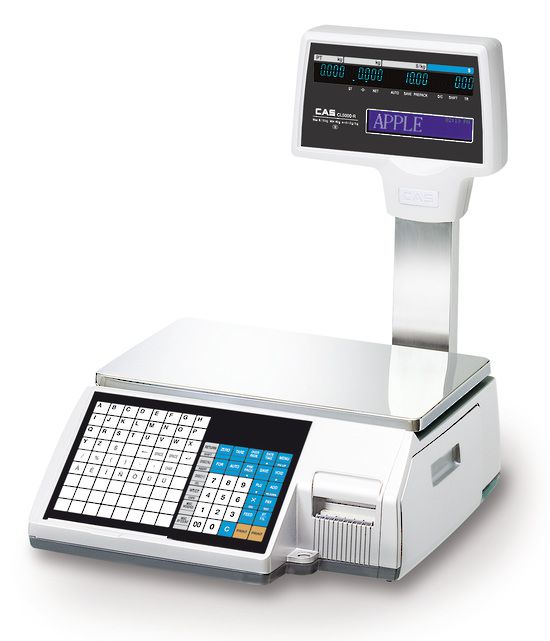 CAS CL5000/CL-5500 Scale with Barcode Label and Receipt / Ticket Printing