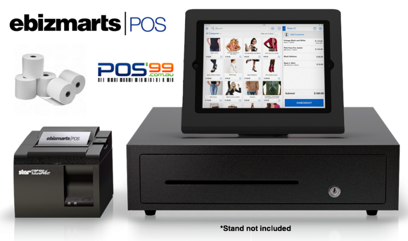 Ebizmarts POS Bundle 1 (STAR TSP143LAN Thermal Receipt Printer, Cash Drawer, Paper)